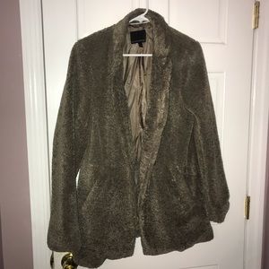 Brown fur Teddy Bear Coat with pockets